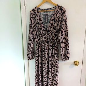 Boohoo Plus Faux Wrap Maxi Dress